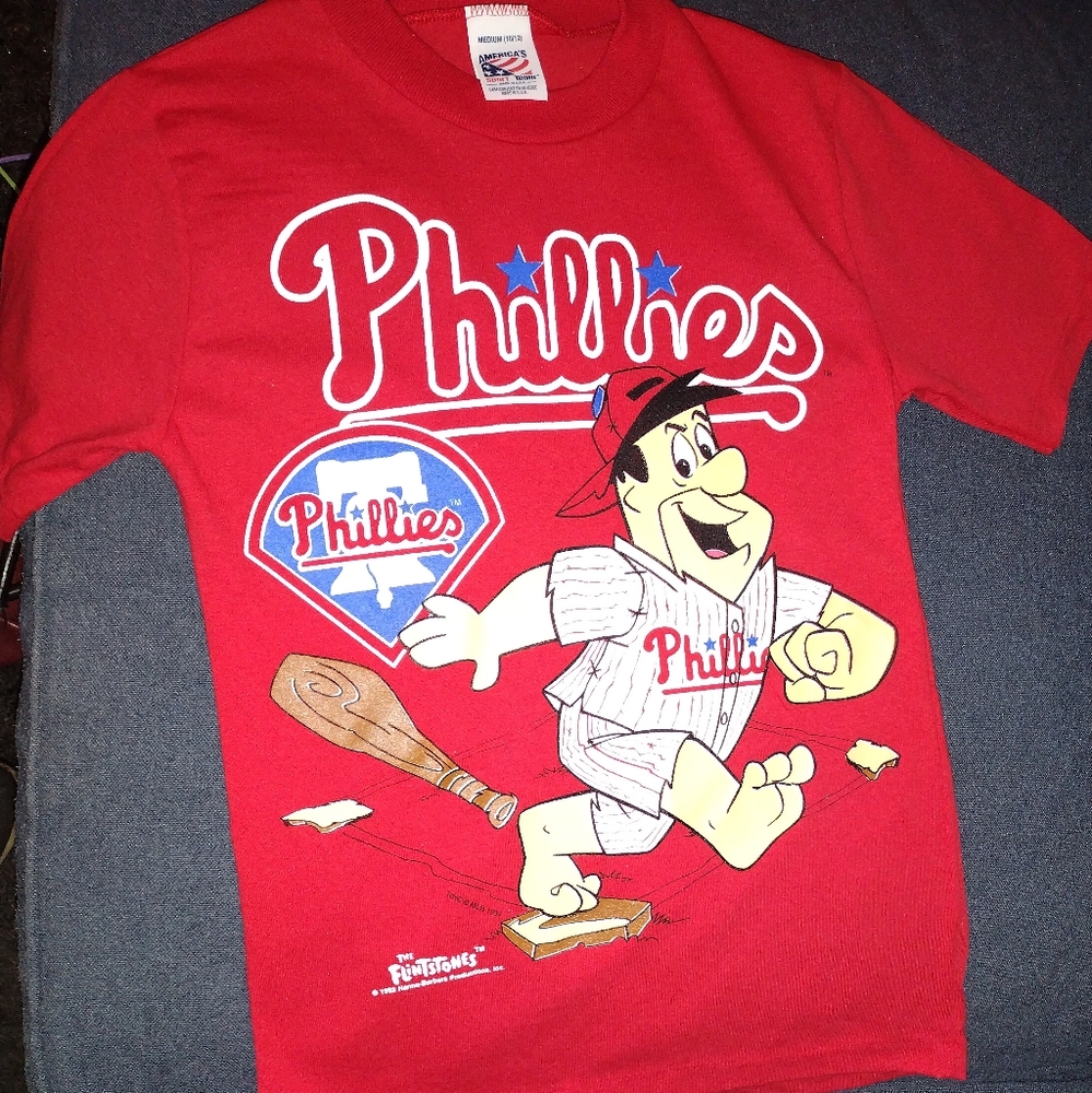 Rare 1993 Phillies the Flintstones t shirt